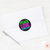 Peace Love Audiology Ronde Sticker (Envelop)