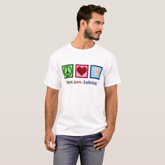 Peace Love Audiology T-shirt (Voorkant volledig)