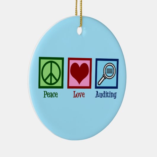 Peace Love Auditing Keramisch Ornament (Rechts)