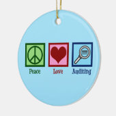 Peace Love Auditing Keramisch Ornament (Links)