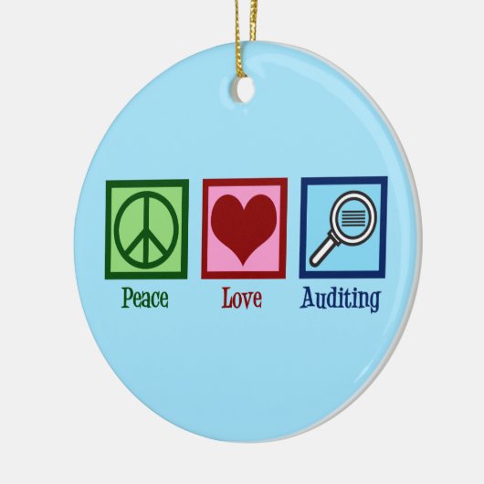 Peace Love Auditing Keramisch Ornament (Links)