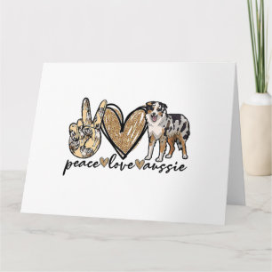 Peace, Love, Aussie, Australian Shepherd Dog, Pets Kaart