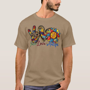Peace Love Autism Awareness Pop It Fidget Toy Auti T-shirt