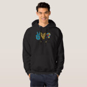 Peace Love Autism Cool Awareness Asd Hippie Mannen Hoodie (Voorkant volledig)