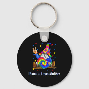 Peace Love Autism Gnome Autism Tie Dye Autism Awar Sleutelhanger