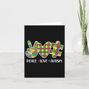 Peace Love Autism in April Draag Blue Autism Awa Kaart