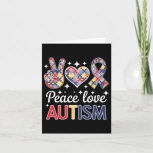Peace Love Autism in April Draag Blue for Autism Kaart