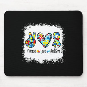 Peace Love Autism in April Draag Blue for Autism Muismat