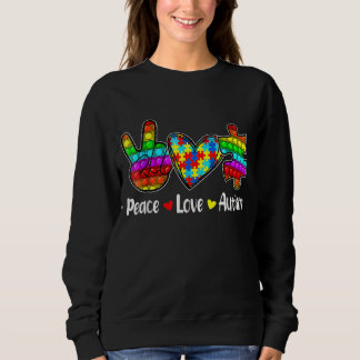 Peace Love Autism Poppin Autism Awareness Month Fi Trui