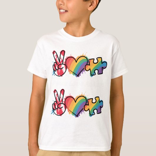 Peace.Love.Autism T-shirt (Voorkant)