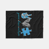 Peace Love Autisme Fleece Deken (Voorkant (Horizontaal))