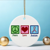 Peace Love Autisme Keramisch Ornament