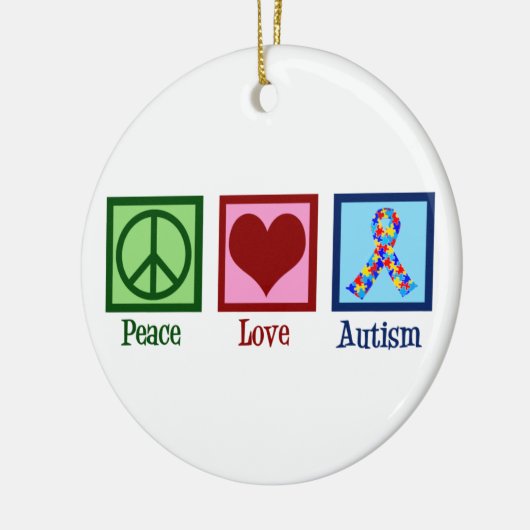 Peace Love Autisme Keramisch Ornament (Links)