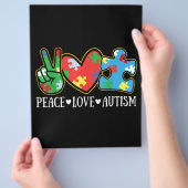 Peace Love Autisme Puzzle Ribbon Autisme Awareness Flyer (Hand)