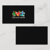 Peace Love Autisme Puzzle Ribbon Autisme Awareness Visitekaartje (Voorkant / Achterkant)