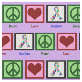 Peace Love Autisme Stof (Close Up)