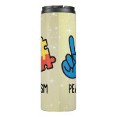 Peace Love Autisme Thermosbeker (Achterkant)