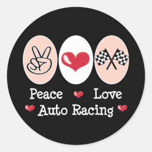 Peace Love Auto Racing Geruite Stickers