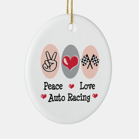 Peace Love Auto Racing Ornament (Rechts)