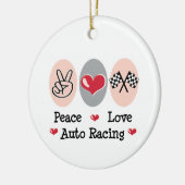 Peace Love Auto Racing Ornament (Links)