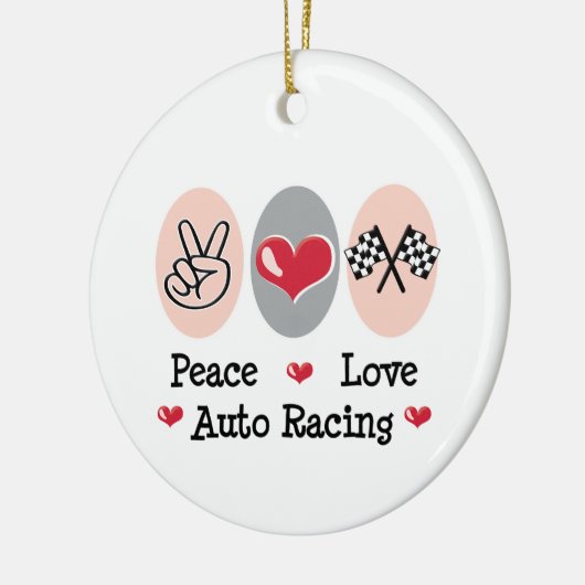 Peace Love Auto Racing Ornament (Links)