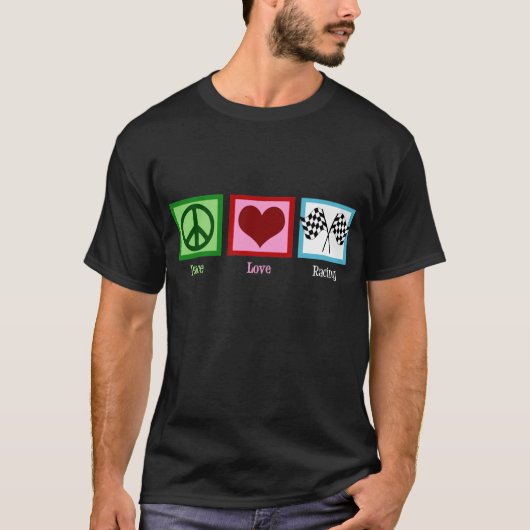 Peace Love Auto Racing T-shirt (Voorkant)