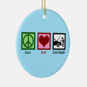 Peace Love Auto Repair Car Mechanic Keramisch Ornament (Rechts)