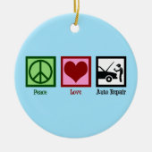 Peace Love Auto Repair Car Mechanic Keramisch Ornament (Voorkant)
