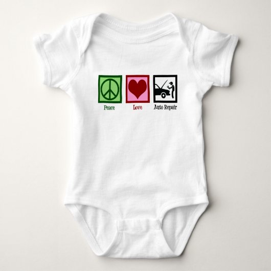 Peace Love Auto Repair Car Mechanic Romper (Voorkant)