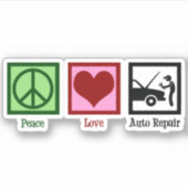 Peace Love Auto Repair Car Mechanic Sticker (Voorkant)