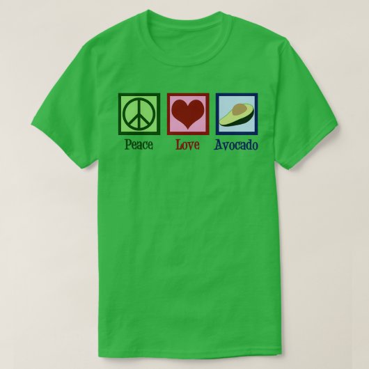 Peace Love Avocado 2 T-shirt (Design voorkant)