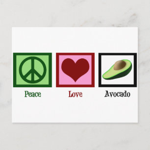 Peace Love Avocado Briefkaart