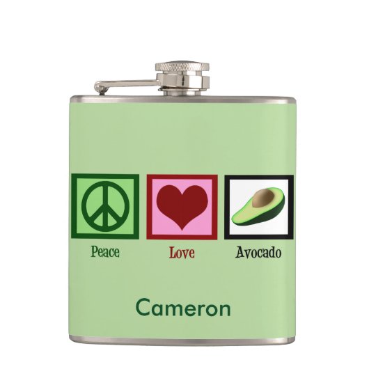 Peace Love Avocado Custom Green Heupfles (Voorkant)