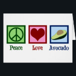 Peace Love Avocado Kaart<br><div class="desc">Een  vredesteken,  hart en een groene avocado kaart. Schattige Peace Love Avocado kaarten voor mensen die houden van guacamole.</div>