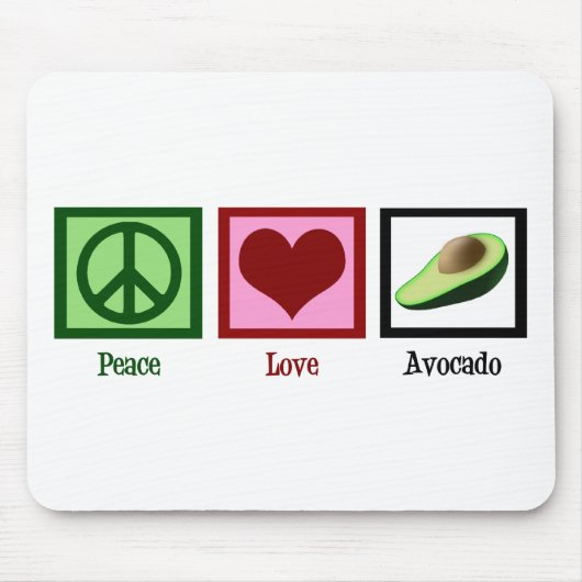 Peace Love Avocado Muismat (Voorkant)