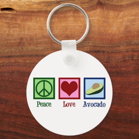 Peace Love Avocado Sleutelhanger (Voorkant)