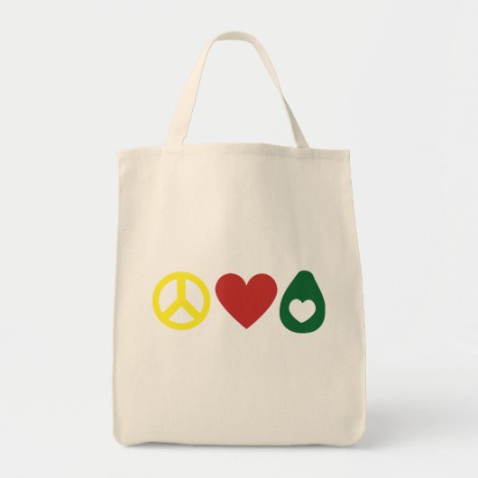 Peace, Love Avocado Tas (Voorkant)