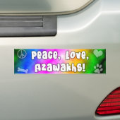 Peace Love Azawakhs Bumpersticker (Op auto)