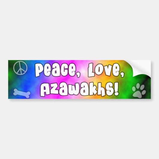 Peace Love Azawakhs Bumpersticker (Voorkant)