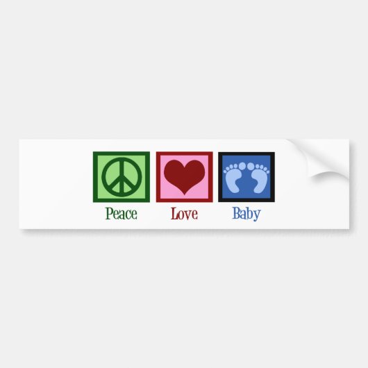 Peace Love Baby Boy Bumpersticker (Voorkant)