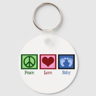 Peace Love Baby Boy Sleutelhanger