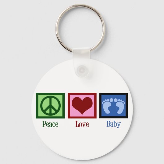 Peace Love Baby Boy Sleutelhanger (Voorkant)