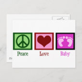 Peace Love Baby Girl Briefkaart (Voorkant / Achterkant)