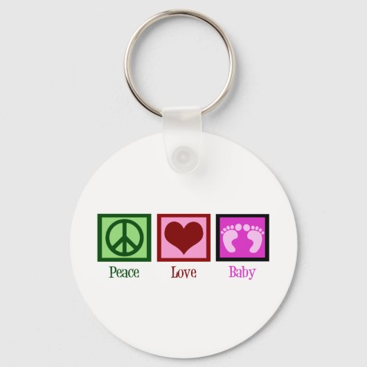 Peace Love Baby Girl Sleutelhanger (Voorkant)