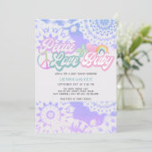 Peace Love Baby Groovy Pastel Tie Dye Baby shower Kaart (Staand voorkant)