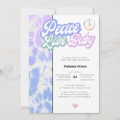Peace Love Baby Pastel Tie Dye Baby shower Kaart (Voorkant)