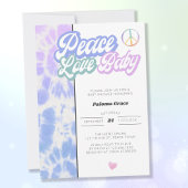 Peace Love Baby Pastel Tie Dye Baby shower Kaart