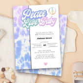 Peace Love Baby Pastel Tie Dye Baby shower Kaart