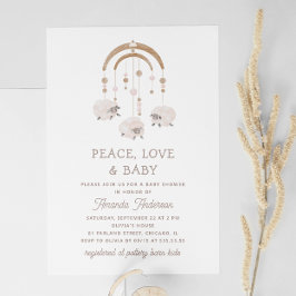 Peace Love & Baby | Schattige mobiel Baby shower v Kaart