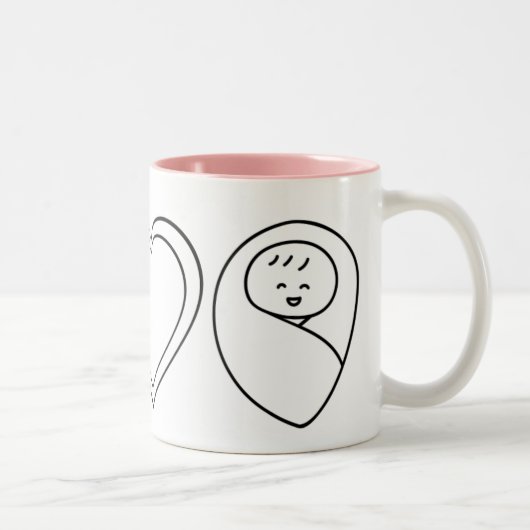 Peace Love Baby's Tweekleurige Koffiemok (Rechts)